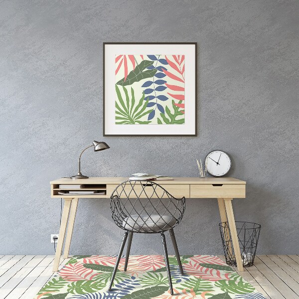 Tapis fauteuil bureau do biura Feuilles exotiques