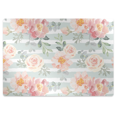 Tapis bureau Fleurs roses