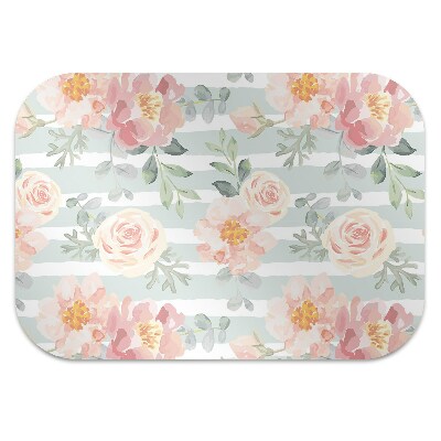 Tapis bureau Fleurs roses