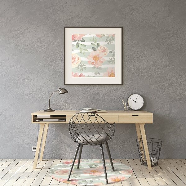 Tapis bureau Fleurs roses