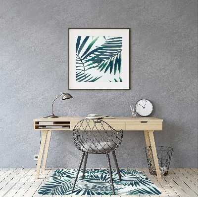 Tapis pour chaise de bureau Feuilles vertes