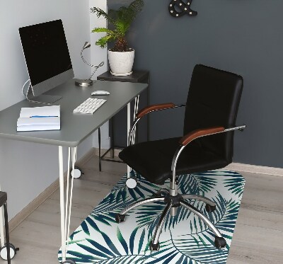 Tapis pour chaise de bureau Feuilles vertes