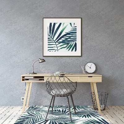 Tapis pour chaise de bureau Feuilles vertes