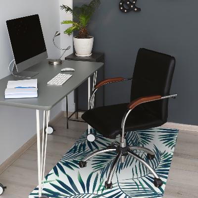 Tapis pour chaise de bureau Feuilles vertes