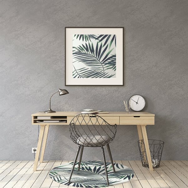 Tapis pour chaise de bureau Feuilles vertes