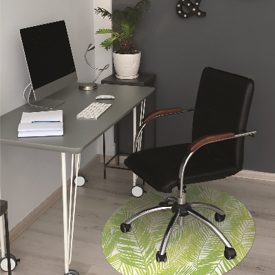 Tapis pour chaise de bureau Feuilles vertes