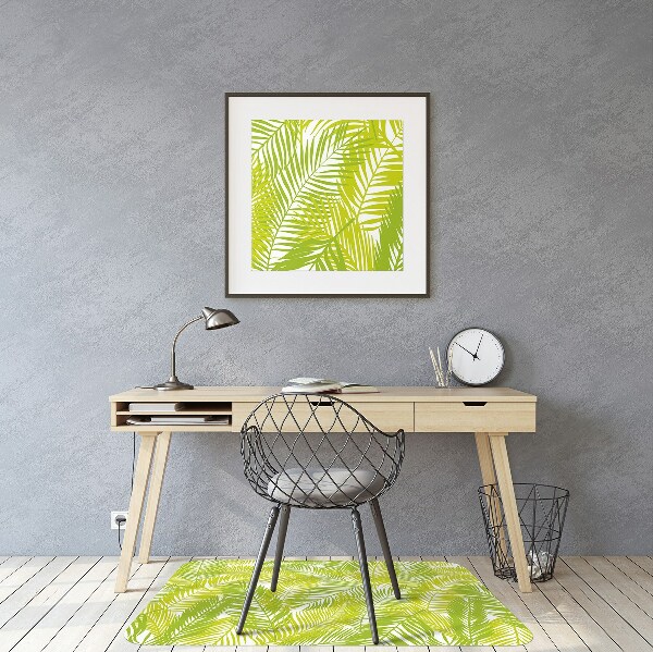 Tapis pour chaise de bureau Feuilles vertes
