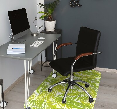 Tapis pour chaise de bureau Feuilles vertes