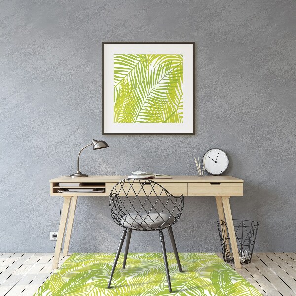 Tapis pour chaise de bureau Feuilles vertes