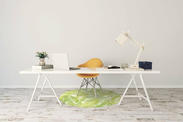 Tapis pour chaise de bureau Feuilles vertes