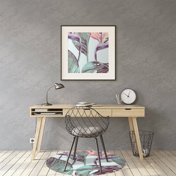 Tapis fauteuil bureau do biura Feuilles tropicales