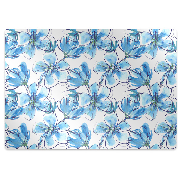 Tapis de chaise de bureau Fleurs aquarelles