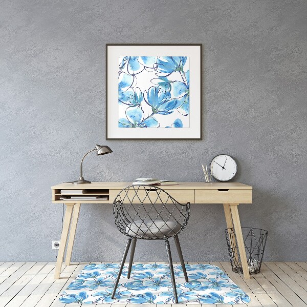 Tapis de chaise de bureau Fleurs aquarelles