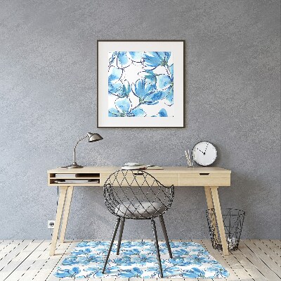 Tapis de chaise de bureau Fleurs aquarelles