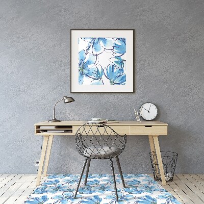 Tapis de chaise de bureau Fleurs aquarelles