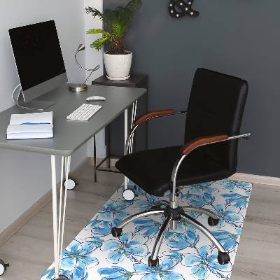 Tapis de chaise de bureau Fleurs aquarelles