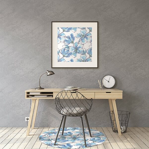 Tapis de chaise de bureau Fleurs aquarelles