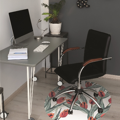 Tapis de chaise de bureau Tulipes