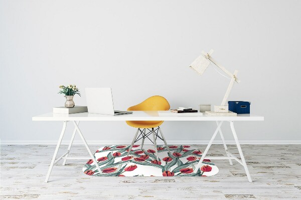 Tapis de chaise de bureau Tulipes