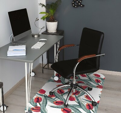 Tapis de chaise de bureau Tulipes