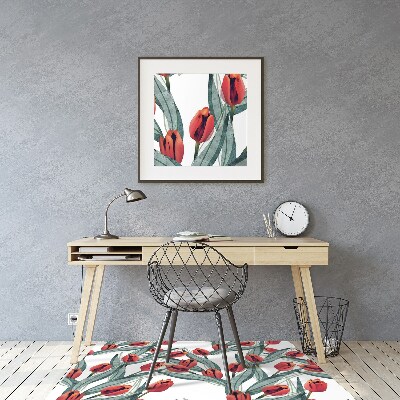 Tapis de chaise de bureau Tulipes