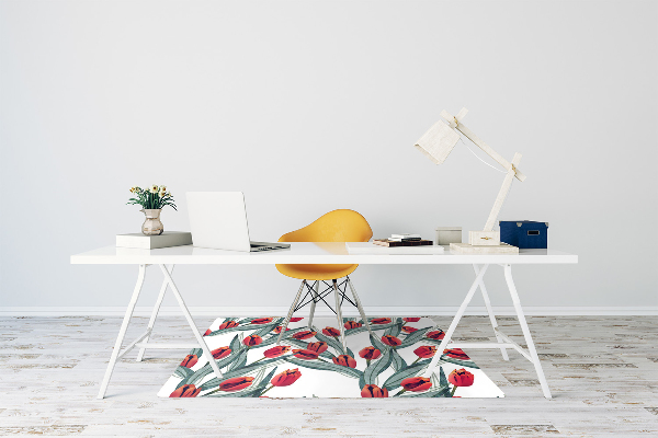 Tapis de chaise de bureau Tulipes