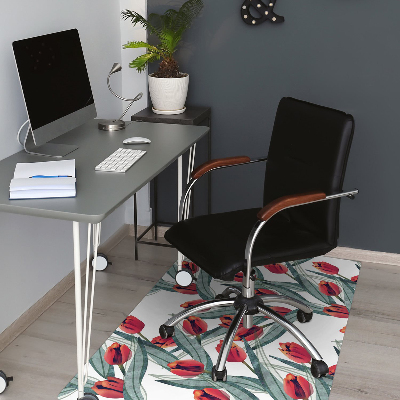 Tapis de chaise de bureau Tulipes