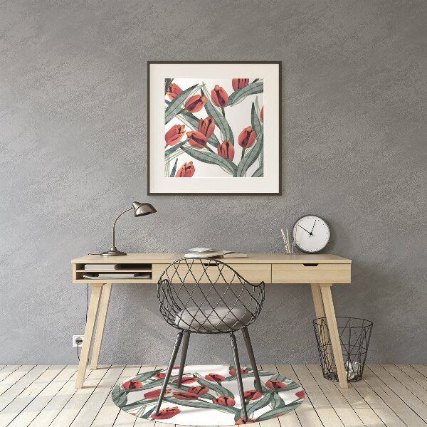 Tapis de chaise de bureau Tulipes