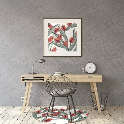 Tapis de chaise de bureau Tulipes