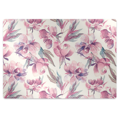 Tapis bureau Fleurs roses