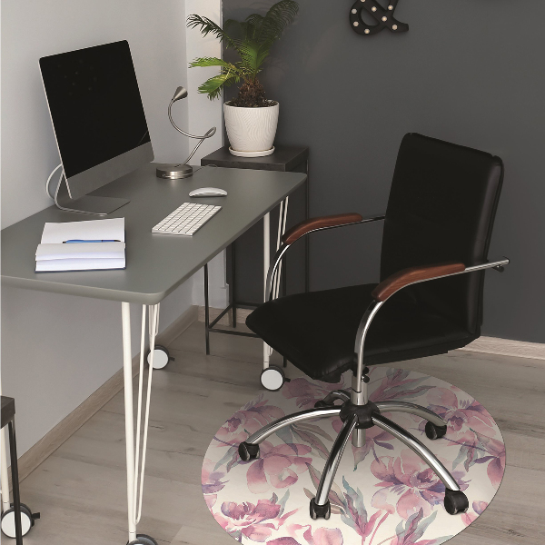 Tapis bureau Fleurs roses