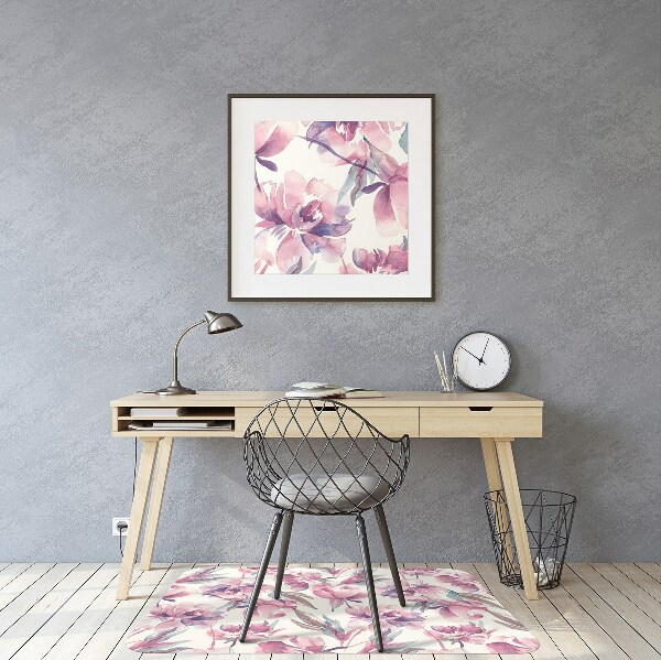 Tapis bureau Fleurs roses