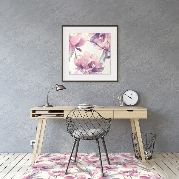 Tapis bureau Fleurs roses