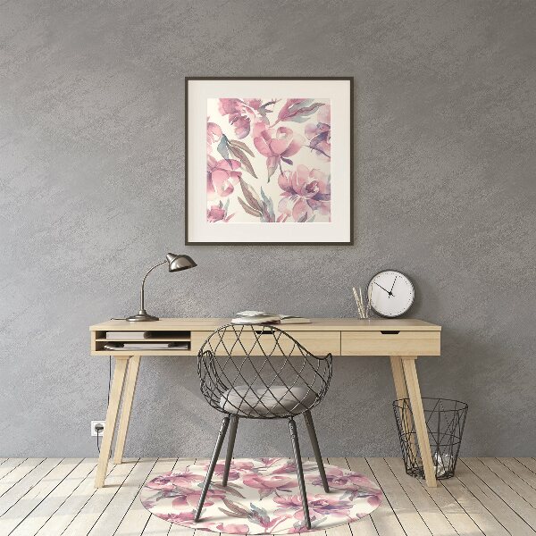 Tapis bureau Fleurs roses
