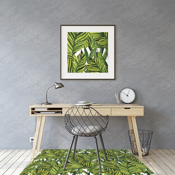 Tapis pour chaise de bureau Feuilles de la jungle