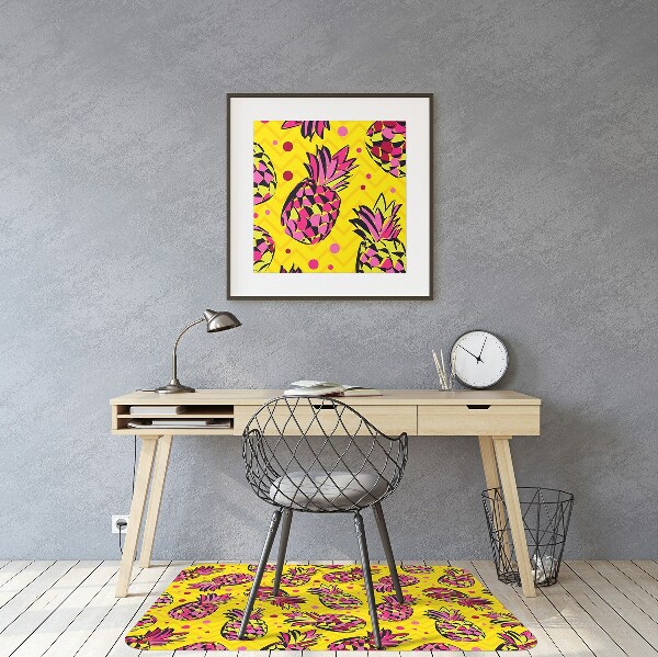 Tapis pour chaise de bureau Ananas roses