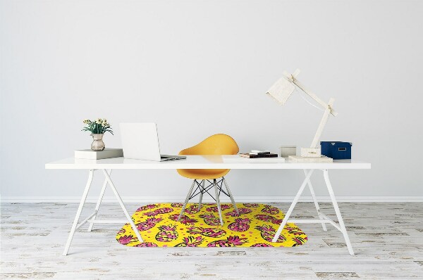 Tapis pour chaise de bureau Ananas roses
