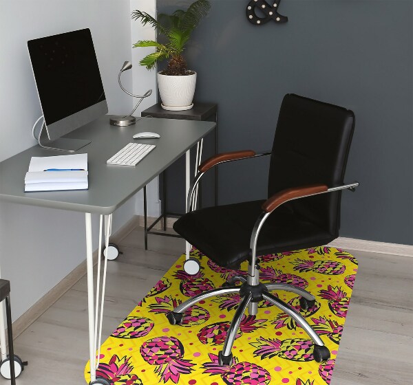 Tapis pour chaise de bureau Ananas roses