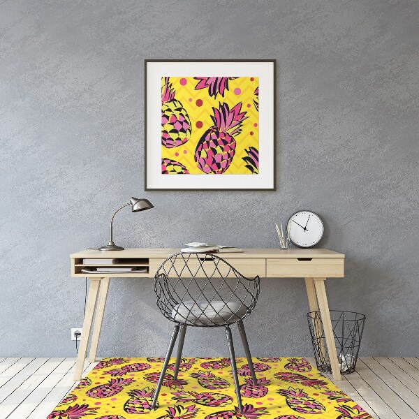 Tapis pour chaise de bureau Ananas roses