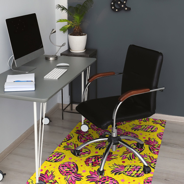 Tapis pour chaise de bureau Ananas roses
