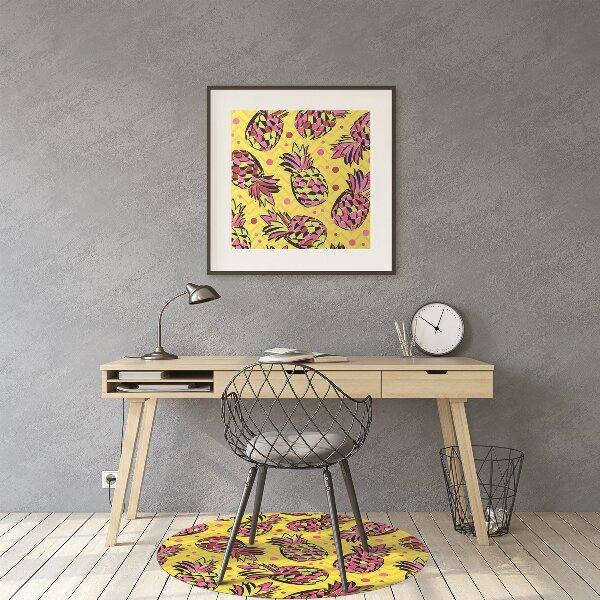 Tapis pour chaise de bureau Ananas roses