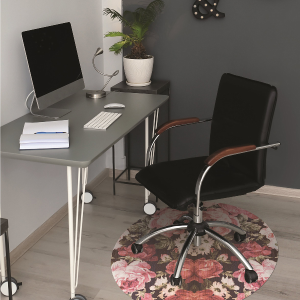 Tapis bureau roses rouges