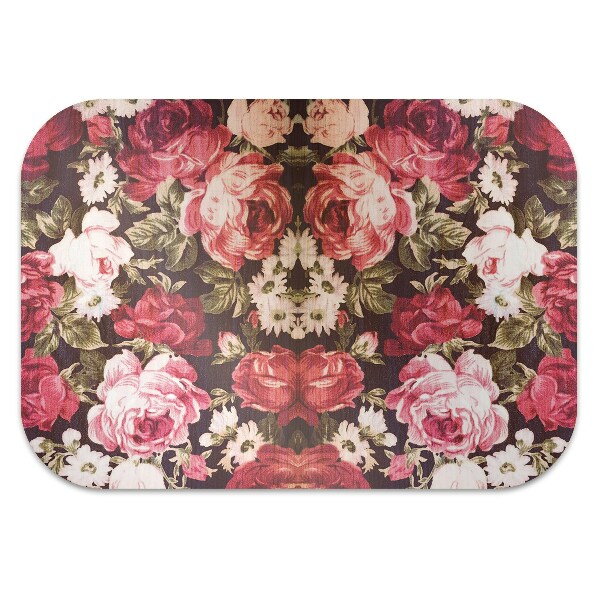 Tapis bureau roses rouges