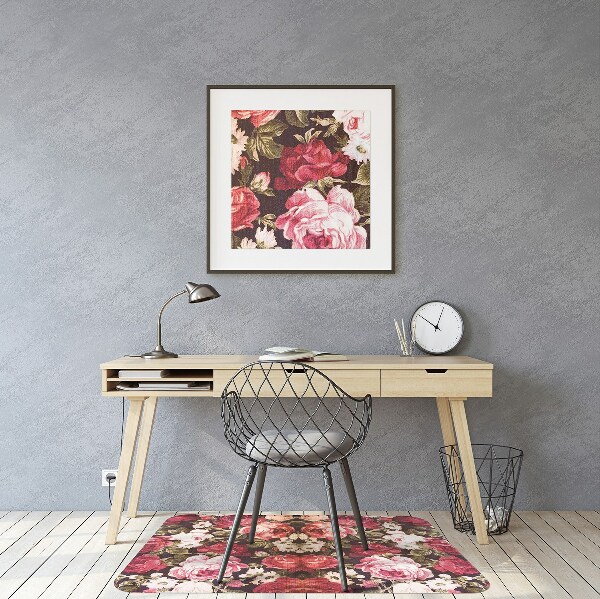 Tapis bureau roses rouges