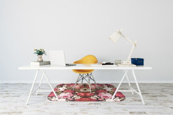 Tapis bureau roses rouges