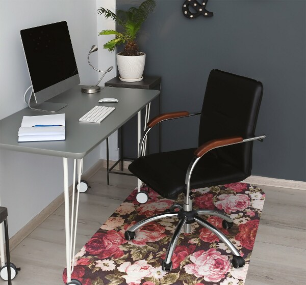 Tapis bureau roses rouges