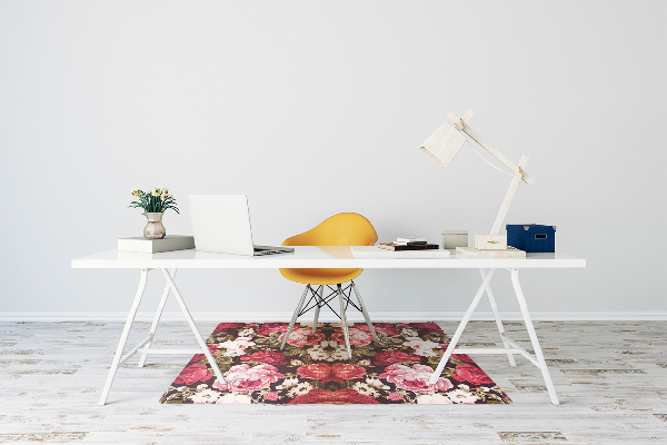 Tapis bureau roses rouges