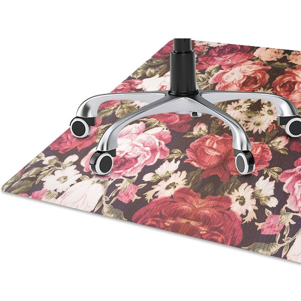 Tapis bureau roses rouges