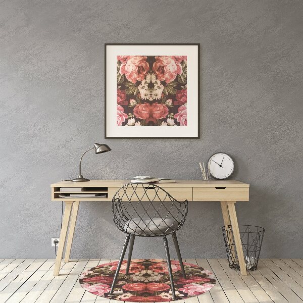 Tapis bureau roses rouges