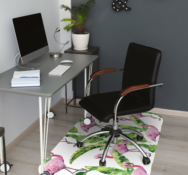 Tapis protège sol Flamant et feuilles